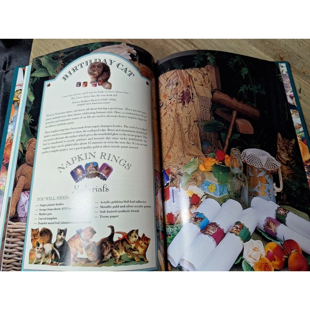 Victorian Cats Decoupage Book 10 Projects Michelle Lovric Maggie Philo Hardcover
